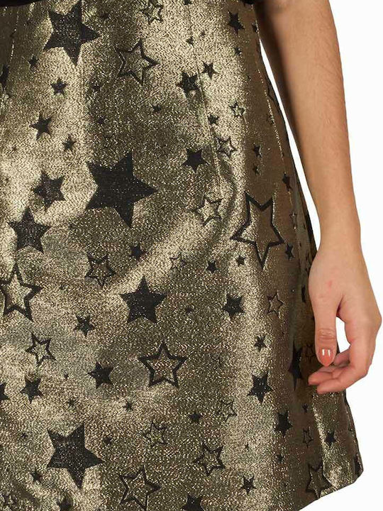 High-waisted Mini Skirt Gold