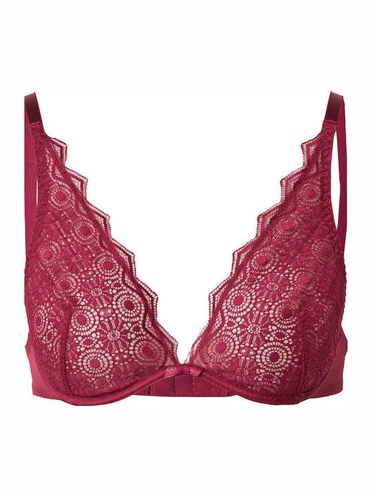 Triangle Triangle Bra without Padding Underwire Fuchsia