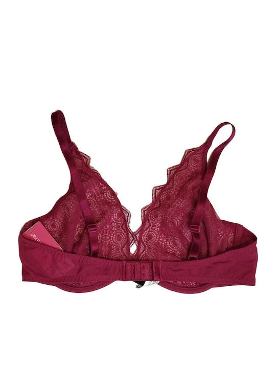 Triangle Triangle Bra without Padding Underwire Fuchsia