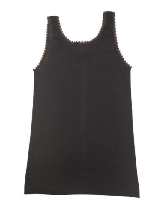 Fără mâneci Bumbac Black Tricou pentru femei