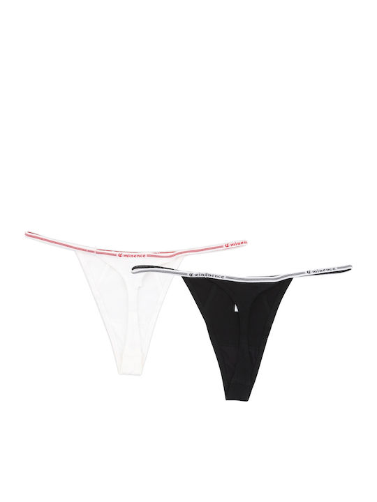 Βαμβακερά Γυναικεία String 2Pack Μαύρα