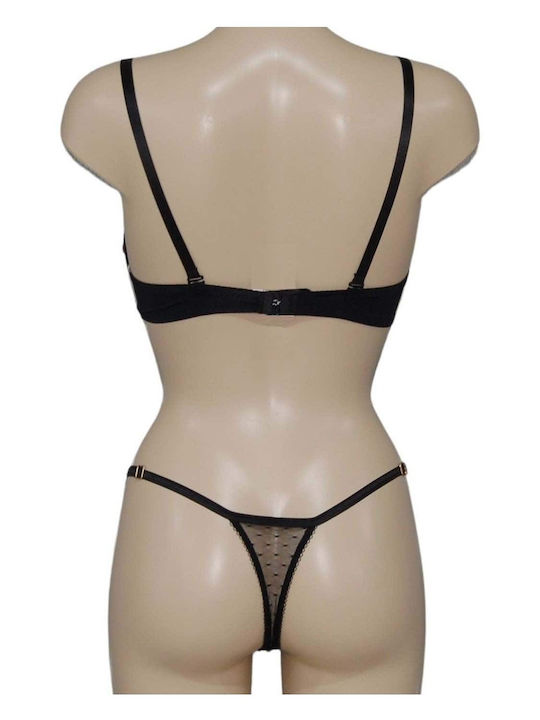 Fontana di Vita Underwear Set with Bra & String Black