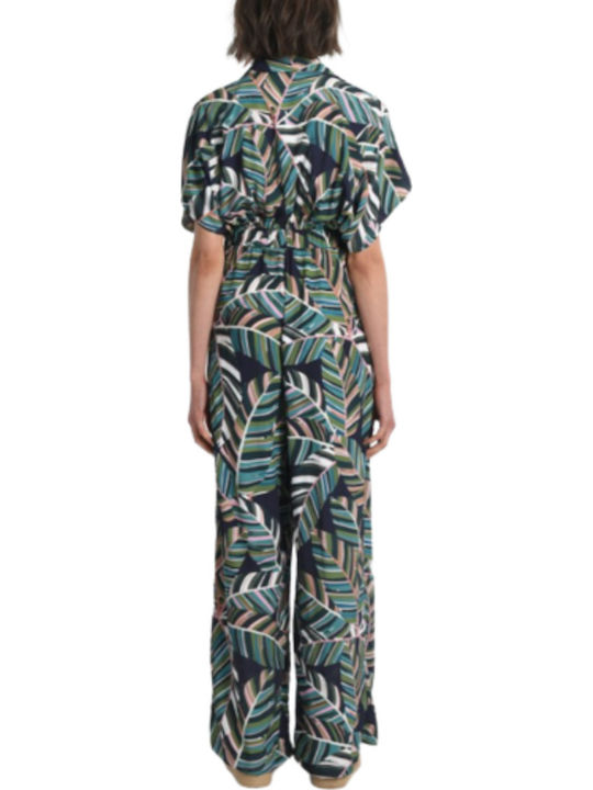 Ladies Woven Jumpsuit Women's Sleeveless One-piece Suit Green