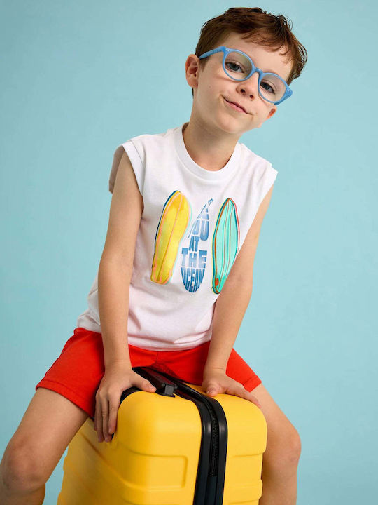 Kids' Shirt Sleeveless White Surf Boards