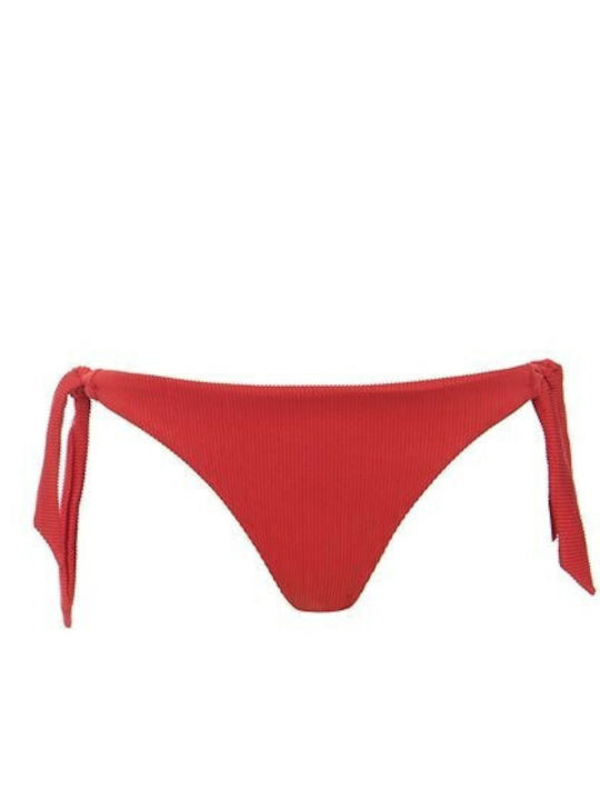 Swimsuit Slip Pms925b Bikini Slip with Ties Red