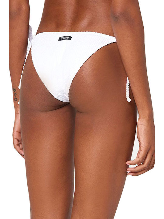Bikini Slip mit Schnürchen White