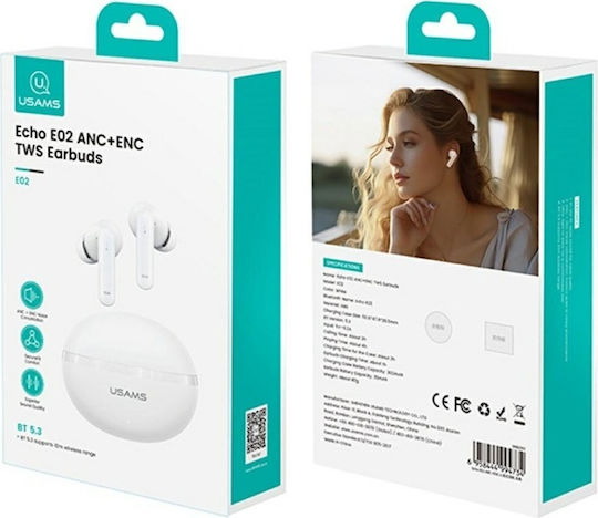 Usams E02 In-Ear Bluetooth-Freisprecheinrichtung Kopfhörer mit Ladeetui Weiß