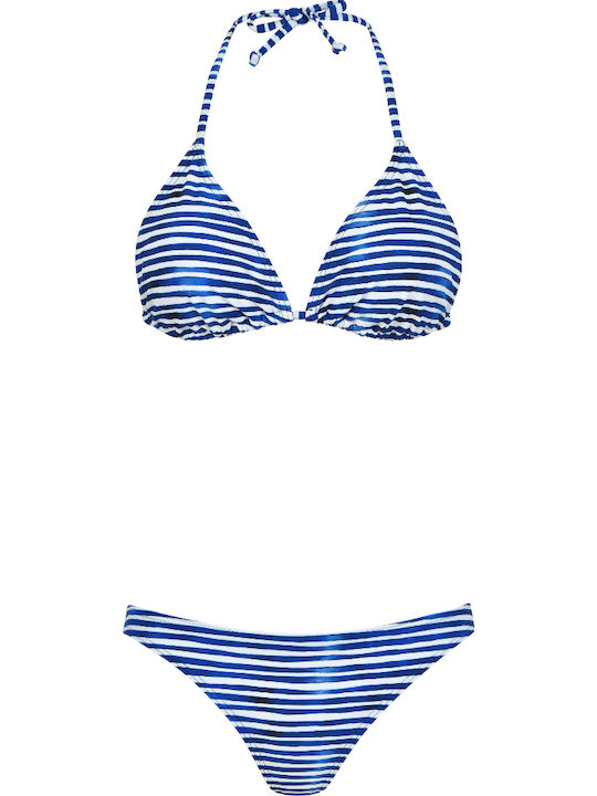Bikini Slip Striped Blue