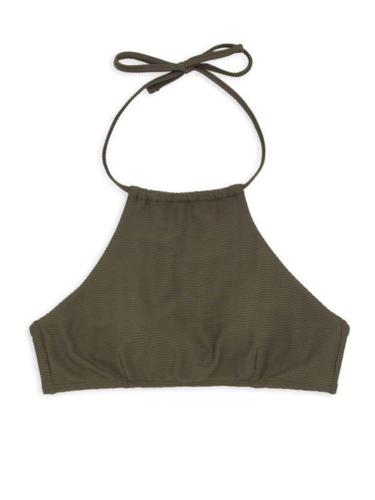 High Neck Bikini Top Χακι