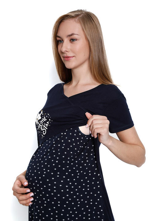 Angel's Secret Maternity Pajama Set & Nursing Blue