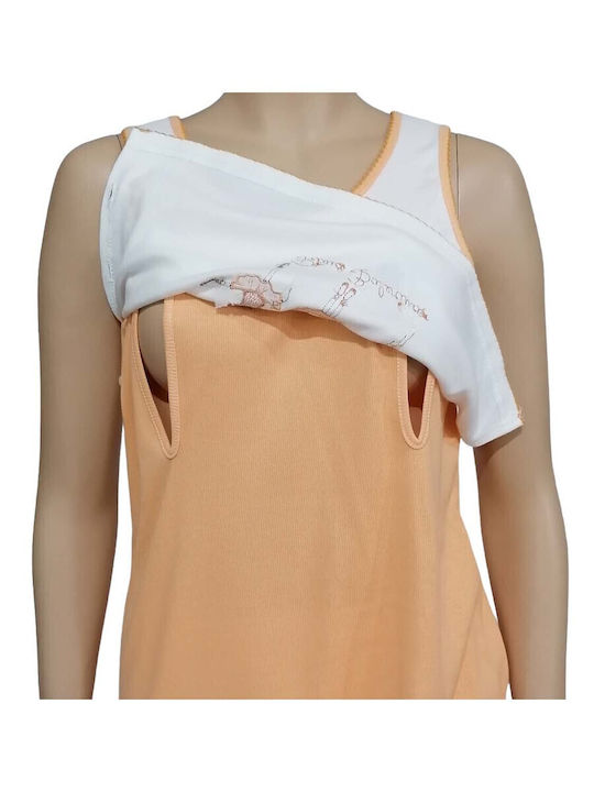 Jeannette Lingerie Σετ Πιτζάμες Εγκυμοσύνης & Θηλασμού Πορτοκαλι