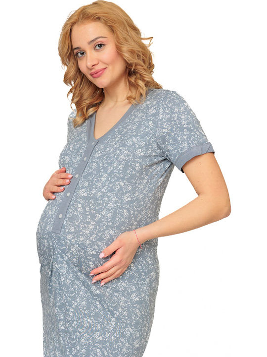 Angel's Secret Nightgown Maternity & Nursing Gray