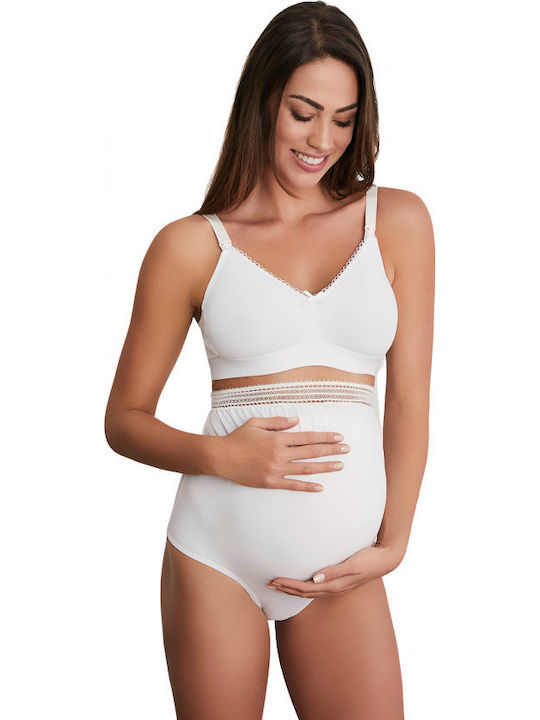 Eros Lingerie Βαμβακερό Μπουστάκι Εγκυμοσύνης & Θηλασμού με Clips Λευκό