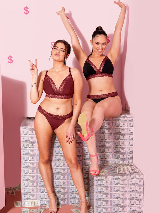 Curvy Kate Maternity & Nursing Bra with Clips Bordeaux with Black
