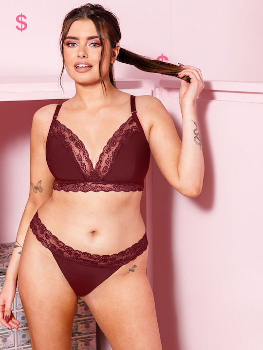 Curvy Kate Maternity & Nursing Bra with Clips Bordeaux with Black