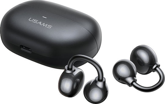 Usams R02 Open Ear Bluetooth Handsfree Ακουστικά με Θήκη Φόρτισης Γκρι