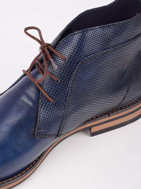 Leder Marineblau Herrenstiefel