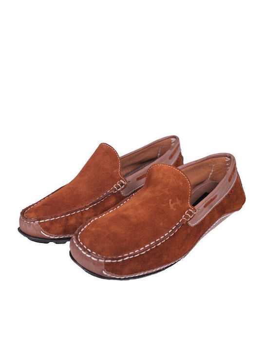 Suede Ανδρικά Loafers σε Καφέ Χρώμα