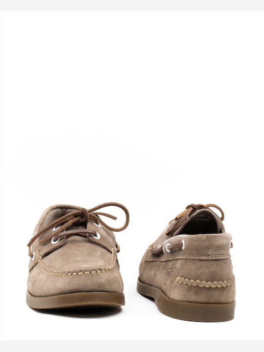 Suede Ανδρικά Boat Shoes σε Μπεζ Χρώμα