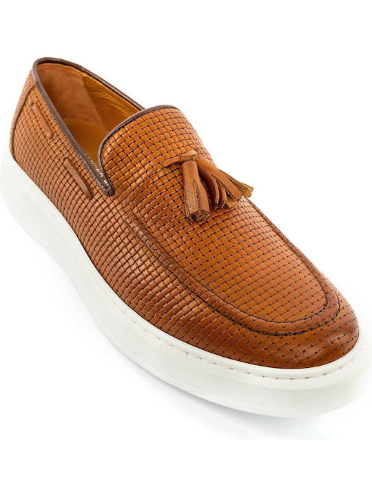 Δερμάτινα Ανδρικά Loafers σε Καφέ Χρώμα