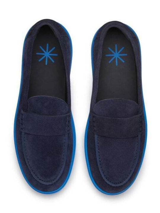 Leder Herren Mokassins in Blau Farbe