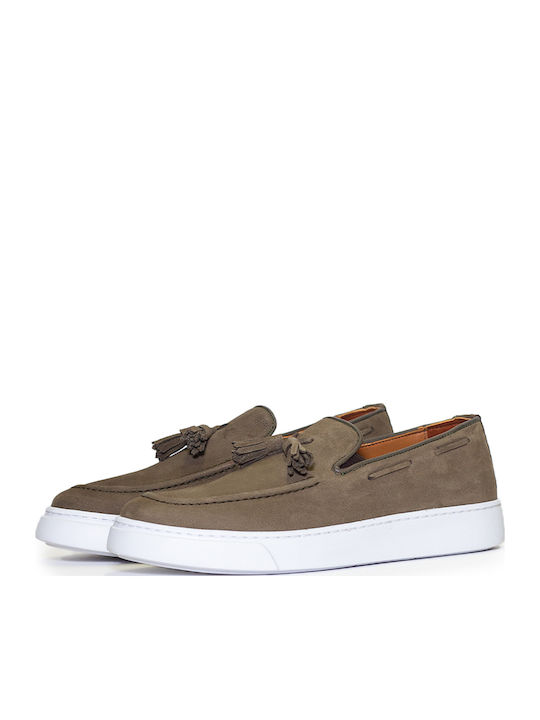 887 Δερμάτινα Ανδρικά Loafers Χακί