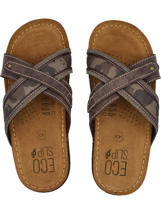 Leder Herrensandalen in Braun Farbe