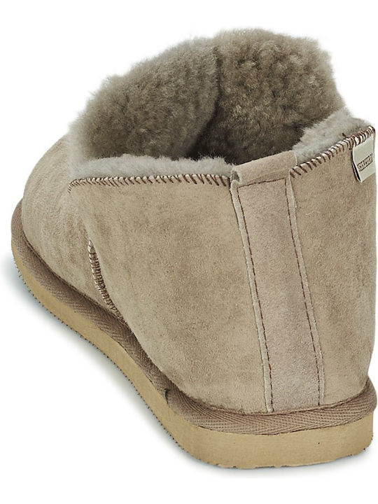 Geschlossene Winterliche Herrenhausschuhe Beige