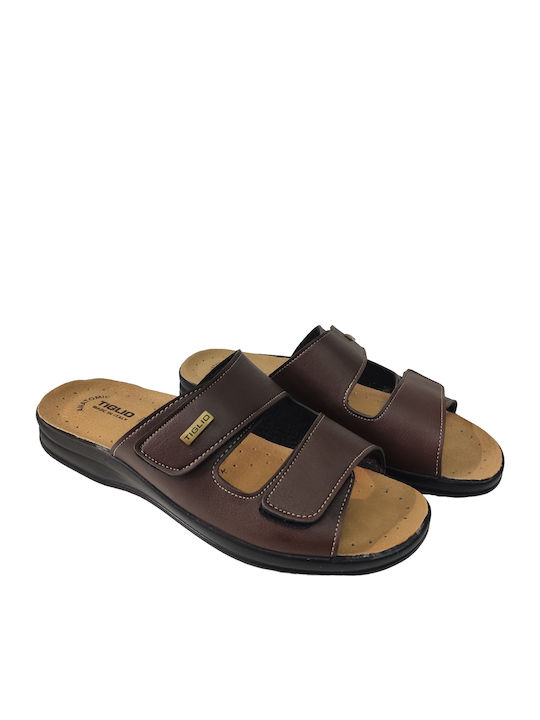 Leder Herren Hausschuhe Braun