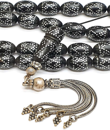 Roloi Komboloi Amber Worry Beads with 33 Beads Black 42cm