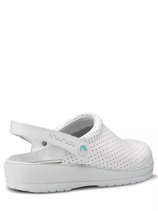Feliz Caminar Leder Anatomisch Clogs Weiß
