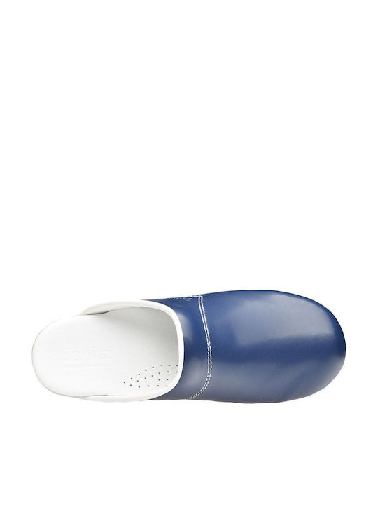 Sanita Leather Anatomic Clogs Blue