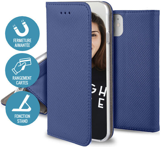 Jaym Klapphülle Samsung Galaxy A13 4G Magnetische Funktion Stand Blau