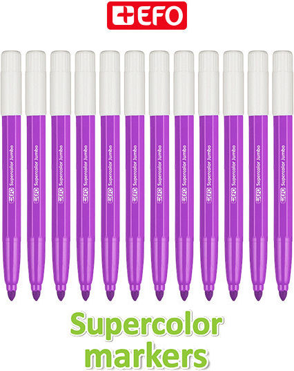 +Efo Supercolor Лилав Маркери за рисуване Дебели Комплект 12бр