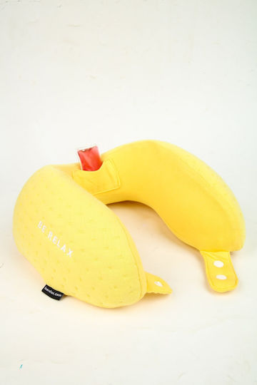 Be Relax Wellness Original Plus Μαξιλαράκι Ταξιδίου Memory Foam Κίτρινο