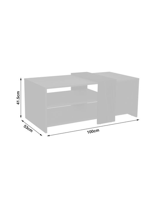 Cozeto Rechteckiges Zentral Kaffeetisch aus Massivholz Natürliche M100xL53xH41.5cm