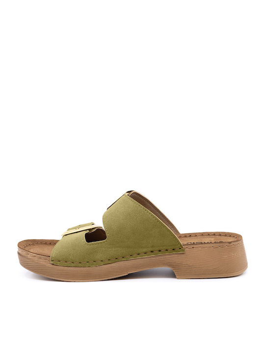 Women's Flat Sandals Anatomic in Green Color