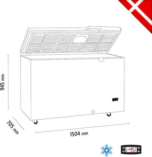 Tefcold Se40-45 Gewerblicher Gefrierschrank Kofferraum Labor 400lt 1504x705x945