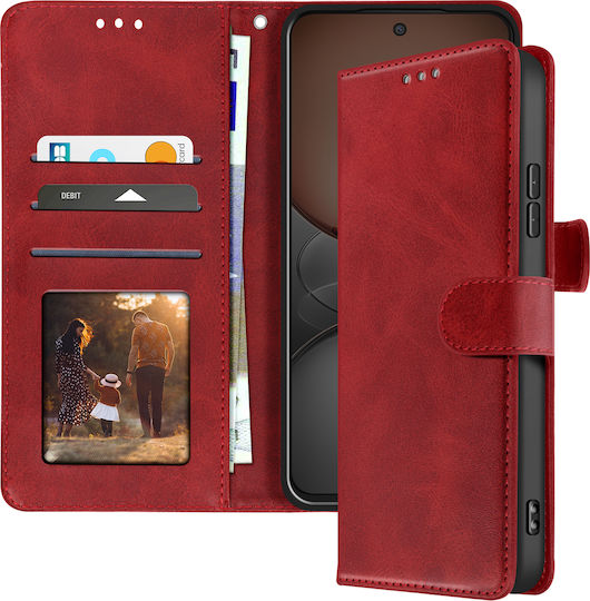 Husă Avizar Realme C75 14x Dragonne Clapet Suport Wallet Roșu