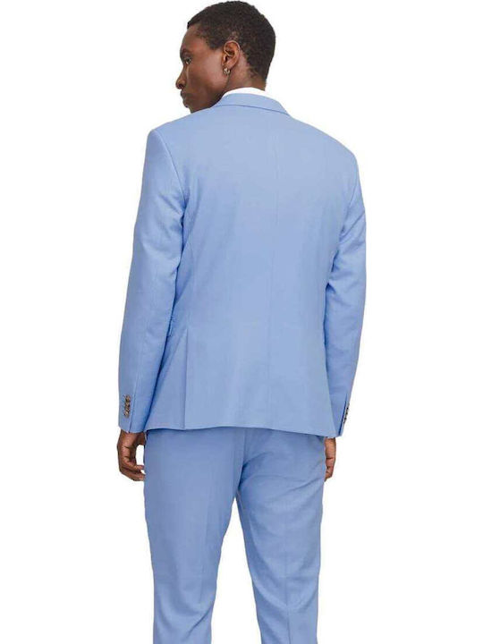 Men's Winter Suit Jacket Slim Fit Sky Blue