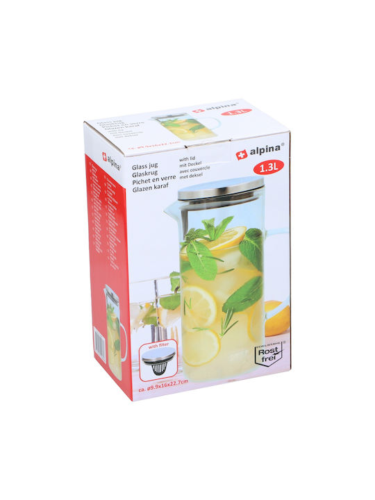 Alpina Appliances Κανάτα Σερβιρίσματος Γυάλινη 1300ml