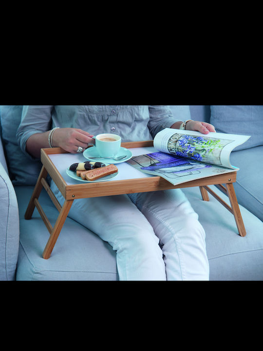 BigBuy Bamboo Δίσκος Κρεβατιού 50x22x30cm