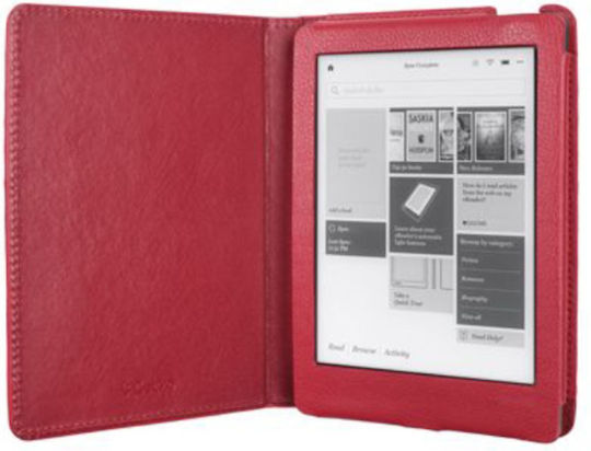 Gecko Folio Hülle Kobo Aura Edition 2 Luxuriöse Kompakte Magnetischer Verschluss Rote