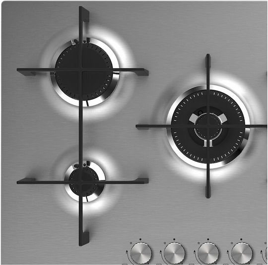 Master Kitchen Plită pe Gaz Autonom 75x51εκ. Argintiu