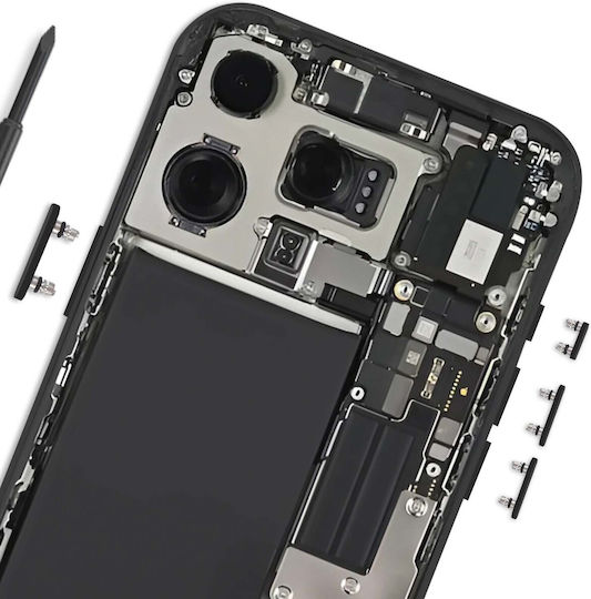 Clappio Power Volume Button Iphone 16 Pro Max Black