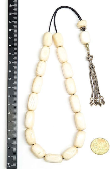 Roloi Komboloi Elephant Bone Worry Beads White 33cm