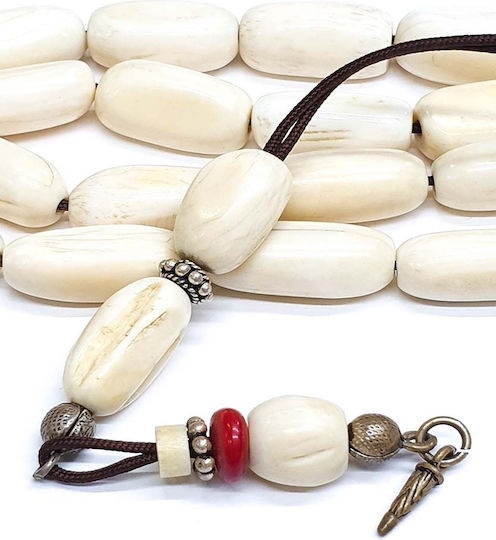 Roloi Komboloi Elephant Bone Worry Beads White 35cm