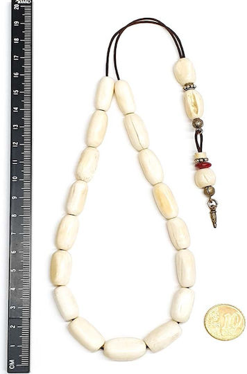 Roloi Komboloi Elephant Bone Worry Beads White 35cm