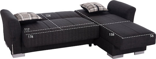 Bronko Γωνιακός Καναπές Κρεβάτι 218x138x77εκ.