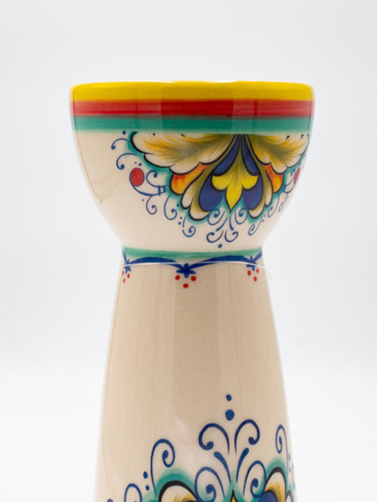 Ceramic Candle Holder in Beige Color 10.3x26x10.3cm